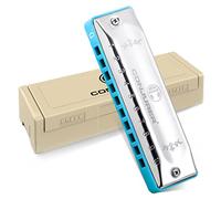 CONJURER Harmonica Key of C, 10 Hole 20 Tone Standard Diatonic Blues Harmonica with Case, Perfect for Beginners, Adults, Children, Professionals, Students, Friends, Gifts (Silver, G)