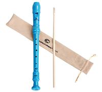 CONJURER Soprano Recorder Instrument - German Fingering 8 Hole Flute Recorder ABS Descant Recorders for Beginners with Cleaning Rod and Bag, Blue