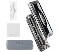 CONJURER Valveless Chromatic Harmonica for Kids Adult Beginners 12 Hole Harmonica C Key Mouth Organ with Brass Reeds,1248-Meteor Key of C