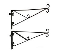 Conka Garden Hanging Basket Brackets - Metal Iron Wall Mount Bracket, Planter Bracket for Hanging Gardening Decoration. Strong Heavy Duty (Normal (up to 16" Baskets) Pack of 2