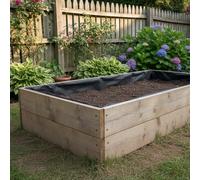 Conka Garden - Wooden Raised Bed Kit with Weed Control Liner - Large Garden Planters for Growing Vegetables, Herbs, Flowers & Fruit - Durable & Resistant FSC Treated Timber - 15cm x 30cm x 240cm