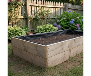 Conka Garden - Wooden Raised Bed Kit with Weed Control Liner - Large Garden Planters for Growing Vegetables, Herbs, Flowers & Fruit - Durable & Resistant FSC Treated Timber - 45cm x 120cm x 240cm