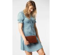 Conkca London 'cherish' Leather Clutch Bag In Brown Brown