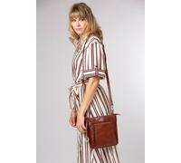 Conkca London 'swan' Leather Shoulder Bag In Brown Brown