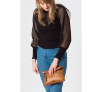 Conkca London Women's 'Flare' Leather Clutch Bag in Tan