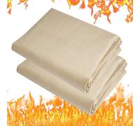 CONLI 2 Pack Welding Blanket,6x4 FT Heavy Duty Fiberglass Heat Resistant Fabric,Fire Resistant Blankets for Welding Blanket,Grill,Smoker,Tool Dust Cover