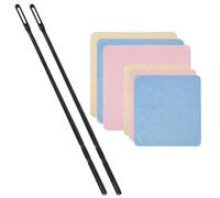 CONLI Flute Cleaning Kit 2 Flute Cleaning Rods with 6 Pack 20x20cm Large Flute Cleaning Cloth Musical Instruments Polishing and Cleaning Accessories - Pink, Yellow, Blue
