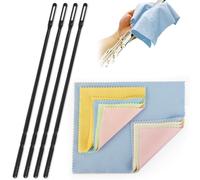 CONLI Flute Cleaning Kit with 4 Flute Cleaning Rod and 8 Flute Cleaning Cloth, Cleaning Kit Flute Swab Flute Polishing Cloth for Musical Instruments Polishing and Cleaning