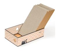 Conlun 5-Pack Cat Scratching Boards with Box, Large Reversible Double-Sided Cardboard Scratch Pad, Interactive Holes & Mess-Free for Indoor Cats,Furniture Protector from kitty Claws(Large, Chessboard)