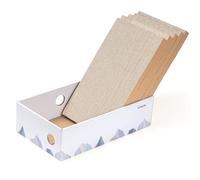 Conlun 5-Pack Cat Scratching Boards with Box, Large Reversible Double-Sided Cardboard Scratch Pad, Interactive Holes & Mess-Free for Indoor Cats, Furniture Protector from kitty Claws (Large, White)