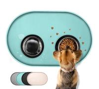 Conlun Cat Food Mat,1.2 cm Raised Edges Dog Bowl Mat for Spill Containment, BPA-Free Silicone Rubber, 100% Waterproof (Turquoise,81x51cm)