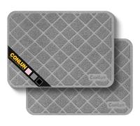 Conlun Cat Litter Mat Litter Trapping Mat, 61 x 43 cm Premium Durable PVC Grid Mesh with Scatter Control, Non-slip, Less Waste Cat Litter Box Mat, Grey 2 Pack