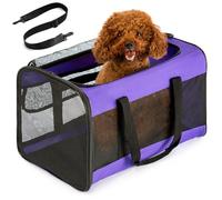Conlun Dog Carrier Bag,Soft-Sided Pet Carriers for Dogs with 4-Sided Mesh, Cat Transport for Large Cats Small Dog Up to 9Kg,Collapsible Dat Travel Carrier-L,Purple