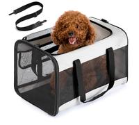 Conlun Dog Carrier Bag,Soft-Sided Pet Carriers for Dogs with 4-Sided Mesh, Cat Transport for Large Cats Small Dog Up to 9Kg,Collapsible Dat Travel Carrier-L,Grey