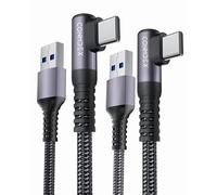CONMDEX 2Pack USB C Android Auto Kabel 1M 90 Degree Cable 10Gbps Data USB 3.1 Gen 2 Type C QC3.0 3.1A USB A to C Charging for iPhone 17/16 Pro Max Galaxy S25/S24/S23/S22 Z Fold 7 Tab S11 Pixel 10