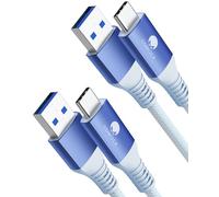 CONMDEX 2Pack USB C Fast Charging Cable - 10Gbps Data Transfer, QC3.0 3.1A Fast Charger for Samsung Note20, Galaxy S24/S23/S22/S21, Z Flip5, Pixel 9-1M - Blue