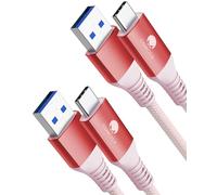 CONMDEX 2Pack USB C Fast Charging Cable - 10Gbps Data Transfer, QC3.0 3.1A Fast Charger for Samsung Note20, Galaxy S24/S23/S22/S21, Z Flip 5, Pixel 9 - 1M-Red