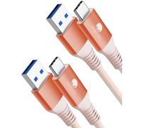 CONMDEX 2Pack USB C Fast Charging Cable - 10Gbps Data Transfer, QC3.0 3.1A Fast Charger - USB3.1 Gen2 for Samsung Note20, Galaxy S24/S23/S22/S21, Z Flip5, Pixel 9-1M-Orange