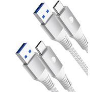 CONMDEX 2Pcs USB C Fast Charging Cable 10Gbps Data USB A Android Auto Cable QC3.0 3.1A Fast Data Transfer Cable USB3.1 Gen2 for Samsung Note20 Galaxy S25/S24/S23 Z Flip5 Pixel 9 1M-Silver