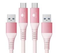 CONMDEX 2Pcs USB C Fast Charging Cable 10Gbps Data USB A Android Auto Cable QC3.0 3.1A Fast Data Transfer Cable USB3.1 Gen2 for Samsung Note20 Galaxy S25/S24/S23 Z Flip 5 Pixel 9Pro 1M-Pink