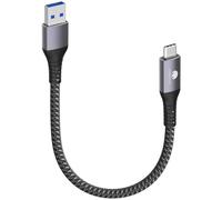 CONMDEX USB C Cable Short 30cm/0.3M 10Gbps Data USB3.1 Gen2 Type C Android Auto Cable QC3.0 3.1A USB A to C Fast Charger for Samsung Note20 Galaxy S24/S23/S22/S21 Z Fold5 Tab S9 Pixel9 OnePlus 11-Grey