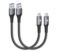CONMDEX USB C Cable Short 50cm/0.5M 2Pack [10Gbps Data] USB3.1 Gen2 Type C Android Auto Cable QC3.0 3.1A USB A to C Fast Charger for Samsung Note20 Galaxy S24/S23/S22/S21 Z Flip5 TabS9 Pixel 9/9 pro