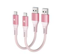 CONMDEX USB C Cable Short 50cm/0.5M 2Pack [10Gbps Data] USB3.1 Gen2 Type C Android Auto Cable QC3.0 3.1A USB A to C Fast Charger for Samsung Note20 Galaxy S24/S23/S22 Z Flip 5 Pixel 9 OnePlus 11 Pink
