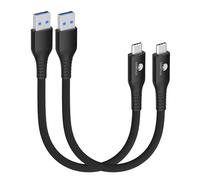 CONMDEX USB C Cable Short 50cm/0.5M 2Pack [10Gbps Data] USB3.1 Gen2 Type C Android Auto Cable QC3.0 3.1A USB A to C Fast Charger for Samsung Note20 Galaxy S 24/S23/S22 Z Flip4 TabS9 Pixel 9/9pro Black