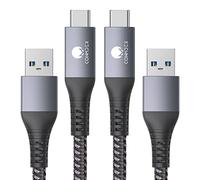 CONMDEX USB C Cable UP 10Gbps, (2-Pack) USB-C 3.1 Gen 2 USB-A Android Auto Cable, 3A Fast Charging Sync Data Transfer Cord for Samsung Galaxy S24/S23/S22/S21/S20 Note 20/10/9/8 Tab S9 Pixel 9, 6.6FT