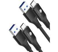 CONMDEX USB C Fast Charging Cable 2Pack - 10Gbps Data Transfer, USB A to C, QC3.0 3.1A Fast Charger for Samsung Note20, Galaxy S24/S23/S22/S21, Z Flip5, Pixel 9-3M Black