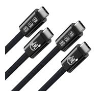 ConnBull 2Pack 3.3FT Thunderbolt 5 Cable Support 80Gbps Data Sync, 240W Charging and 16K/8K Video or Dual 4k Displays Compatible with Thunderbolt 4/3 Devices and More USB C Devices, Black