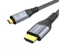 ConnBull Micro HDMI to HDMI 2.2 Cable 2M, 96Gbps Ultra High Speed, 8K 16K | 16K@60Hz 8K@120Hz 4K@240Hz, LIP + Ultra96 EMI Certified, for GoPro Hero 13/12, Sony A7RV/A6700, Pi 5