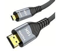 ConnBull Micro HDMI to HDMI 2.2 Cable 2M, 96Gbps Ultra High Speed, 8K 16K