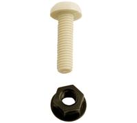 Connect 31530 Number Plate Fixing 1" White Screws/Nuts 100pc