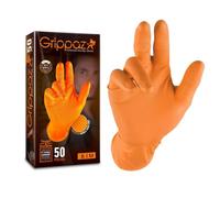 Connect 37300 Grippaz Medium Orange Nitrile Gloves Box 50pc/25 Pairs