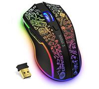 CONNECT IT Gaming Mouse Wireless, RGB | 4800 DPI gaming mouse wireless | 2.4G USB Esport Mouse | Lightweight, 6 Reprogrammable Buttons | Customizable Profiles | Long Battery life - 70 hrs, Doodle 3