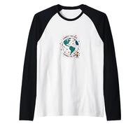 Connect The Dots Change The World Global Unity Raglan Baseball Tee, Men, Black/White, M