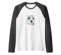 Connect The Dots Change The World Global Unity Raglan Baseball Tee, Men, Dark Heather/White, S