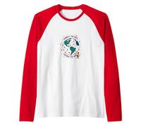 Connect The Dots Change The World Global Unity Raglan Baseball Tee, Men, Red/White, XL