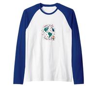 Connect The Dots Change The World Global Unity Raglan Baseball Tee, Men, Royal Blue/White, L