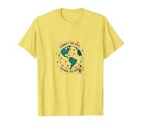 Connect The Dots Change The World Global Unity T-Shirt, Men, Lemon, 3XL