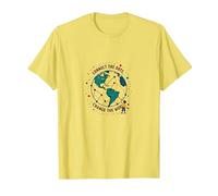 Connect The Dots Change The World Global Unity T-Shirt, Men, Lemon, XXL