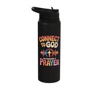 Connect to God The Password is Prayer Stainless Steel Insulated Water Bottle