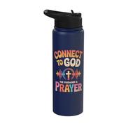 Connect to God The Password is Prayer Stainless Steel Insulated Water Bottle