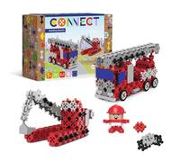 Connect Trefl 2-in-1 Fire Brigade / Crawler Excavator Set - 241 Pieces: 236 Bricks + Character 5 Bricks, Creative Game for Adults and Children from 7 Years