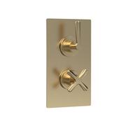 Connect Twin Concealed Crosshead Thermostatic Shower Valve With Diverter (2 Outlets) - Brushed Brass - Balterley