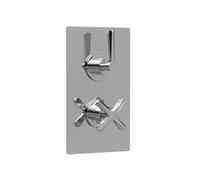 Connect Twin Concealed Crosshead Thermostatic Shower Valve with Diverter (2 Outlets) - Chrome - Balterley