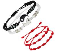 Connect with your Soulmate: Ying Yang Bracelets for couples that symbolize eternal love + Comes with Fabric Pouch "Adjustable Macramé Cord"