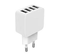 Connected 4-port USB A 5.4A FastCharge Mains power supply, White