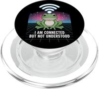 Connected But Not Understood - Absurd Frog WiFi Vaporwave PopSockets PopGrip for MagSafe